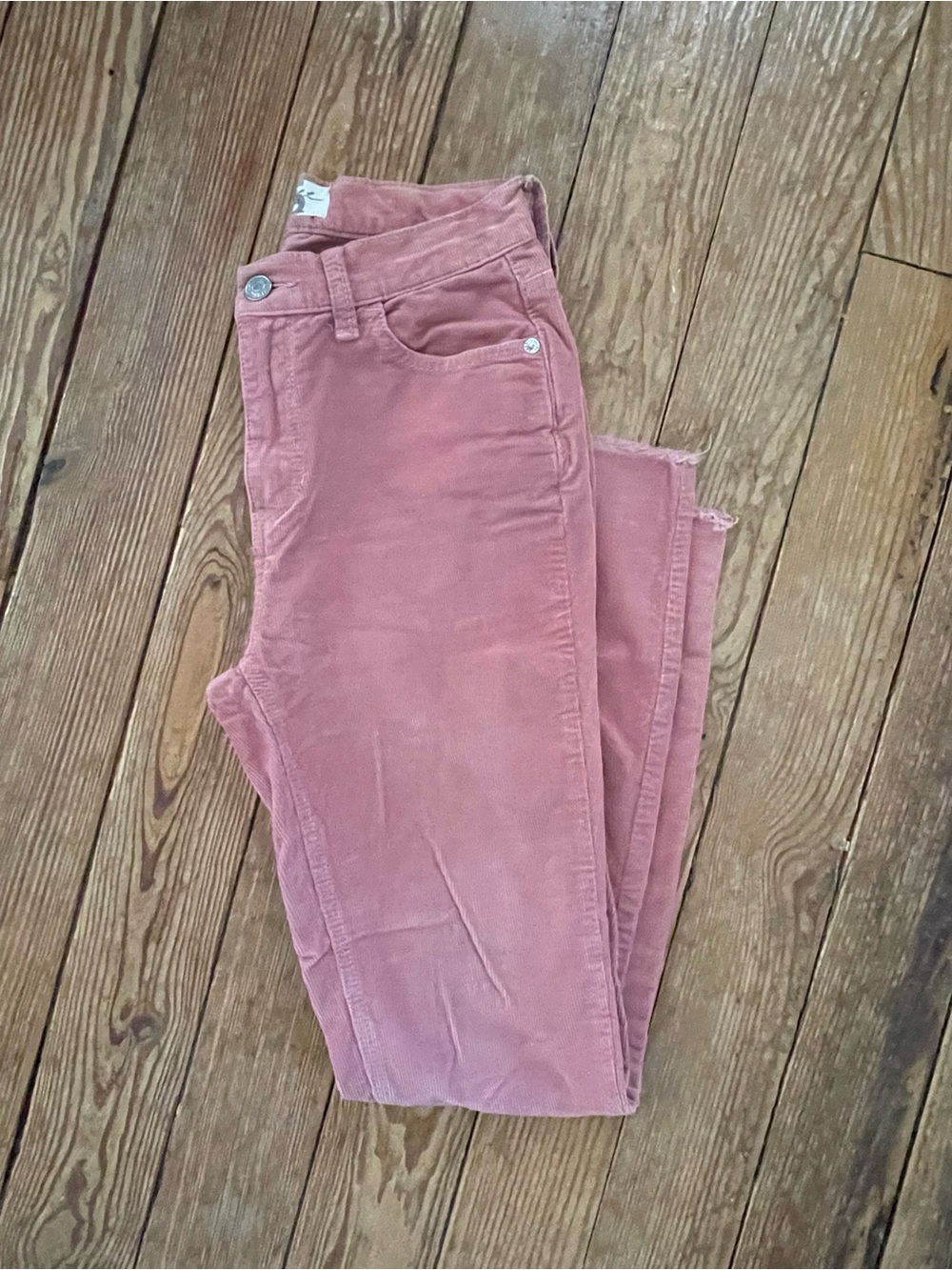 We The Free Dusty Rose Corduroy Ankle Jeans